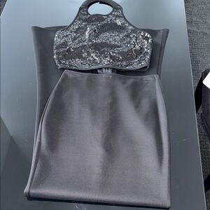 ASOS Black Sequin Prom Dress